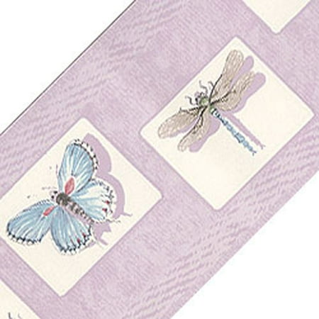 Jelly Bugs Border - Blue Mountain Wallcoverings 12440423 Lavender Purple Bugs Wallpaper Accent Border Roll