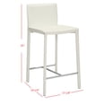 thumbnail image 4 of SAFAVIEH Jason Square Mid Back Counter Stool, White (Set of 2), 4 of 10