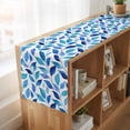 thumbnail image 6 of Table Runners 60 Inches Long Dress Scarves, Spring Leaves Farmhouse Kitchen/Dining Table Runner, Small Coffee Tablerunners, Blue Plants Country Botanical Leaf 13x60 Inch, 6 of 9
