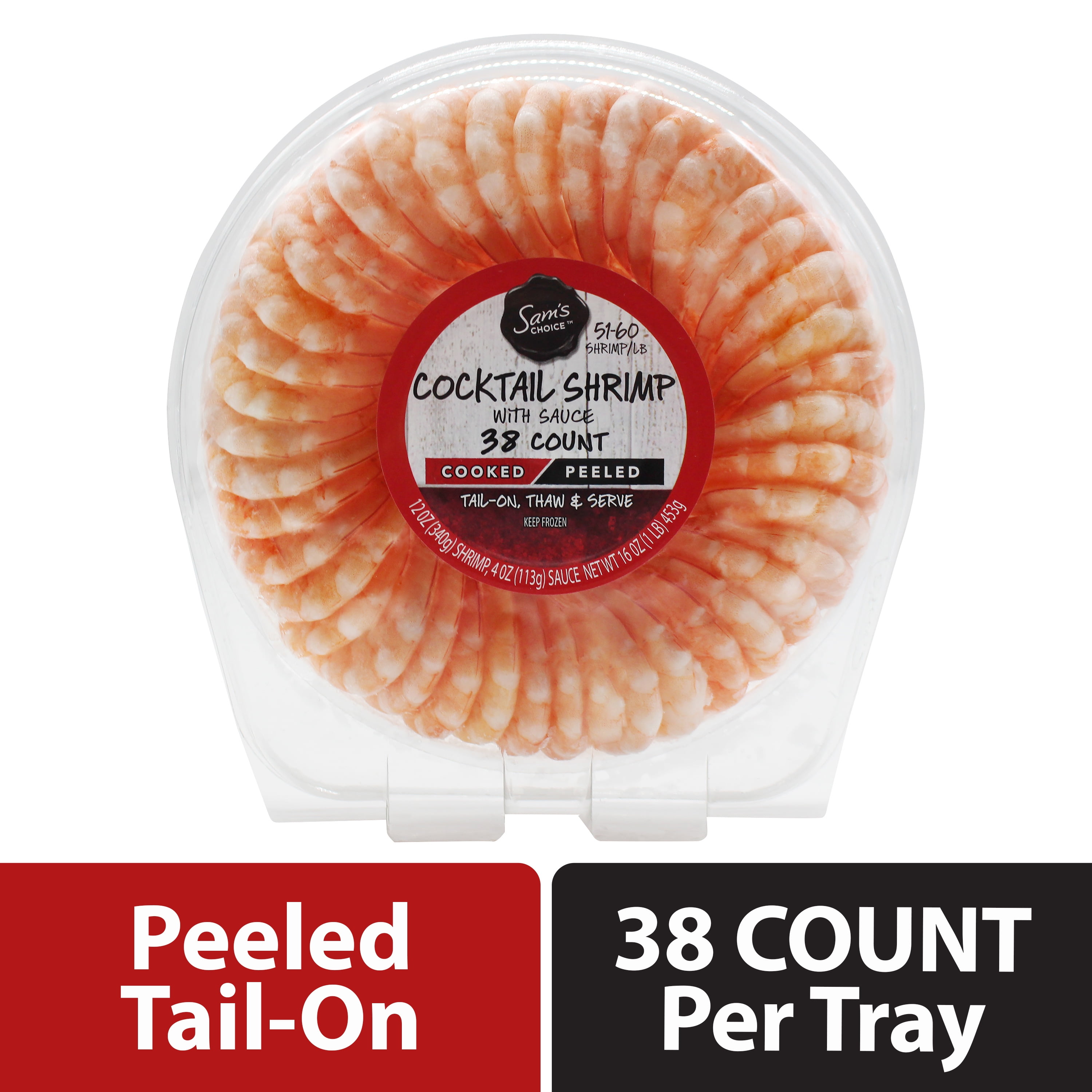 Sam's Choice Cooked Medium Shrimp Cocktail Ring with Sauce, 16 oz