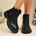 thumbnail image 2 of Bottes d'Hiver pour Femmes, Cheville Haute, Talon Épais, Talon Bas, pour Usage Extérieur Intérieur Décontracté, 2 of 9