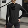 thumbnail image 6 of Women's UPF 50+ Lightweight Athletic Jacket Sun Protection Full Zip Long Sleeve Shirts Hiking Outdoor Pockets Black M, 6 of 6