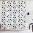 thumbnail image 1 of Ambesonne Kangaroo Shower Curtain, Seashell Built in Animals, 69"Wx84"L, Pale Grey Black, 1 of 3