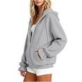 thumbnail image 5 of hotojiny Sweatshirt for Women Fall Zip up Hoodies Lightweight Ruffle Long Sleeve Workout Jackets Fashion Clothing, 5 of 6