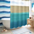 thumbnail image 5 of No Hook Shower Curtain, Teal Blue Ombre Shower Curtains for Bathroom with See Through Top Window, Modern Abstract Gradient Art Waterproof & Washable Bath Curtain Stall 48"x72", 5 of 9
