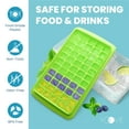 thumbnail image 2 of BPA Free Ice Cube Tray With Lid & Bin For Freezer With Cover, Container & Tong | No Spill Stackable Ice Cube Trays With Easy Release | Large Ice Mold Maker | Perfect for Cocktails & Whisky, 2 of 8