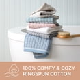 thumbnail image 6 of TOWN & COUNTRY EVERYDAY 4-Piece Textured Windowpane Washcloth Set, 13"x13", 100% Cotton, Plush & Absorbent 550GSM, Blue, 6 of 8