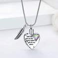 thumbnail image 2 of Heart Urn Necklace for Ashes Stainless Steel Cremation Jewelry for Ashes Keepsake Necklaces Angel Wings Mini Keepsake Necklace, 2 of 6