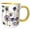 Yellow/White, variant on 3drose, Allium in Bloom Flower Background Retro Abstract Cut Out 3, 11oz Two-tone Yellow Mug