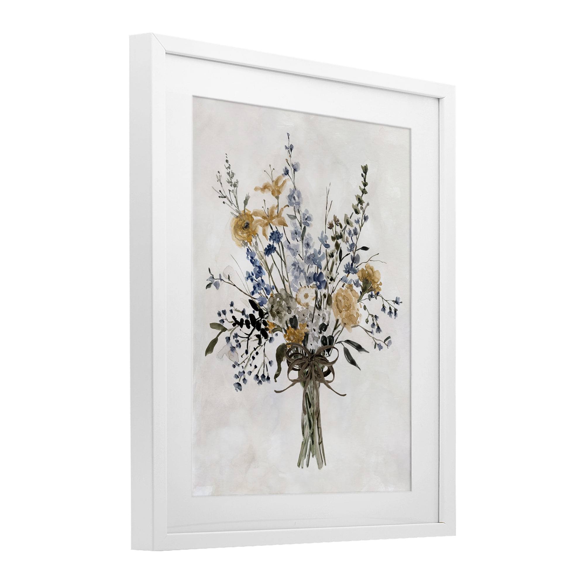Stupell Industries Delicate Botanicals Bushel White Framed Print Under Glass, design by Carol Robinson