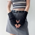 thumbnail image 5 of PIKADINGNIS Arm Warmers for Women Cute Y2k Girls Cotton Knitted Fingerless Kawaii Punk Japanese Anime Versatile Solid Short, 5 of 7