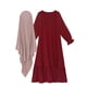 thumbnail image 5 of Vestido de cuello redondo y manga larga para niña, mono de manga larga, falda larga, conjunto de dos piezas de encaje plisado, conjunto de vestido para niña, 5 of 9