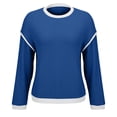 thumbnail image 4 of Bovemsi Womens Sweaters Cozy Women's Casual Patchwork Contrast Color Long Sleeve Sweatshirt Business Casual Sweaters, 4 of 9