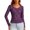 #023 Purple, variant on Felirenzacia Women's Long Sleeve Lace Trimmed Slim Fitted Layered Tops, Mesh Pullover Shirts, S-2XL