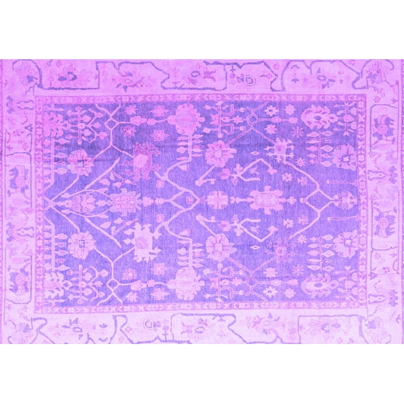 Ahgly Company Indoor Rectangle Oriental Purple Traditional Area Rugs, 5' x 7'