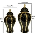 thumbnail image 2 of Gold and White Ginger Jars,White Vases Home Decor,Handmade Porcelain Vases with Lid for Living Room,Ceramic Vase 18 in for Cafe,Beautifully Packaged Gifts (Black-1, 14in), 2 of 14
