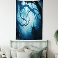 thumbnail image 3 of Mystic House Decor Wall Hanging Tapestry, Animal with Burning Eyes in Dark Forest at Night Horror Halloween Illustration, Bedroom Living Room Dorm Accessories, 60 X 80 Inches, by Ambesonne, 3 of 5