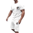 thumbnail image 1 of Ensemble de Sport Décontracté pour Hommes pour l'Été 2024, Athlétisme, Manches Courtes, Col Rond, Imprimé Noix de Coco, Haut et Bas de Complet pour Hommes, 1 of 4