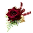 thumbnail image 5 of Ramo de novia, ramillete, ojal, flor de rosa, ramo de seda, fiesta, graduación borgoña, 5 of 5