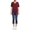 thumbnail image 3 of Time and Tru Women's V-Neck Tunic T-Shirt, 2-Pack, 3 of 5