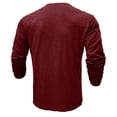 thumbnail image 4 of Organic Cotton T-Shirts for Men,Long Sleeve Button Up Quick Dry Henley Tops,Muscle Fit Solid Color Crew Neck Undershirts, 4 of 7