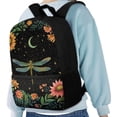 thumbnail image 4 of KUIFORTI Floral Dragonfly Backpack For Middle School Girls Moon Large Shoulder Backpack for Kids Boys 10-12 Years Old Elementary School Bookbag Zipper, 4 of 6