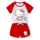 thumbnail image 2 of Hello Kitty-Camiseta de manga corta para niña, pantalones cortos deportivos informales, traje superior transpirable de algodón de dos piezas, novedad de verano, dibujos animados, 2 of 5
