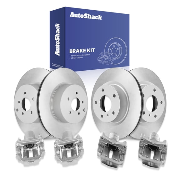 AutoShack Front Vented & Rear Vented Coated Brake Rotors   Calipers 8-PC Brake Kit Replacement for 2004-2007 Nissan Murano ArmorStop