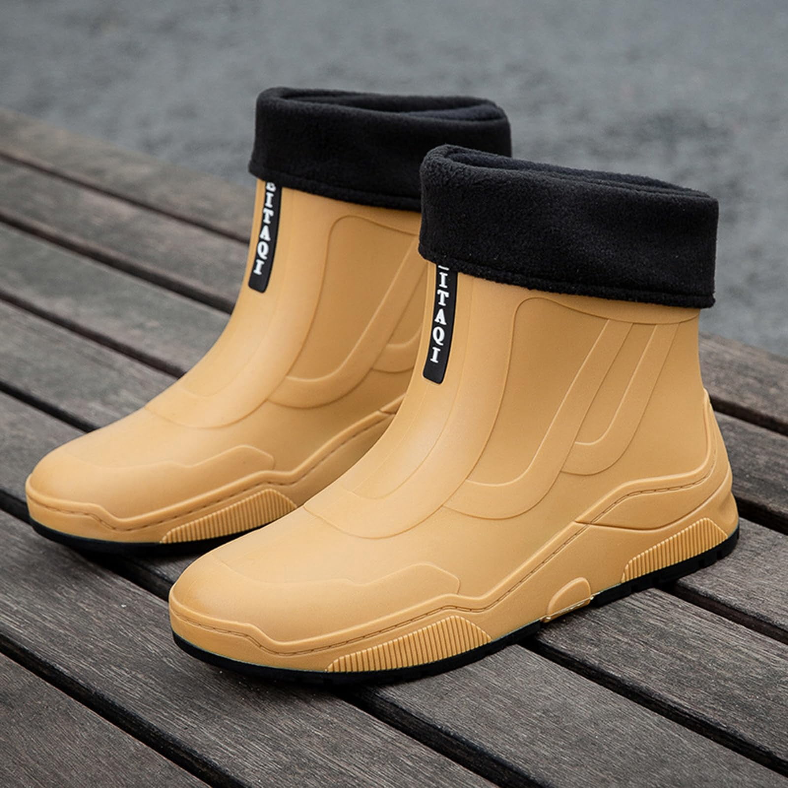 AUXDIQ Rain Boots Women Men Short Ankle Waterproof Rain Shoes Outdoor Garden Shoes