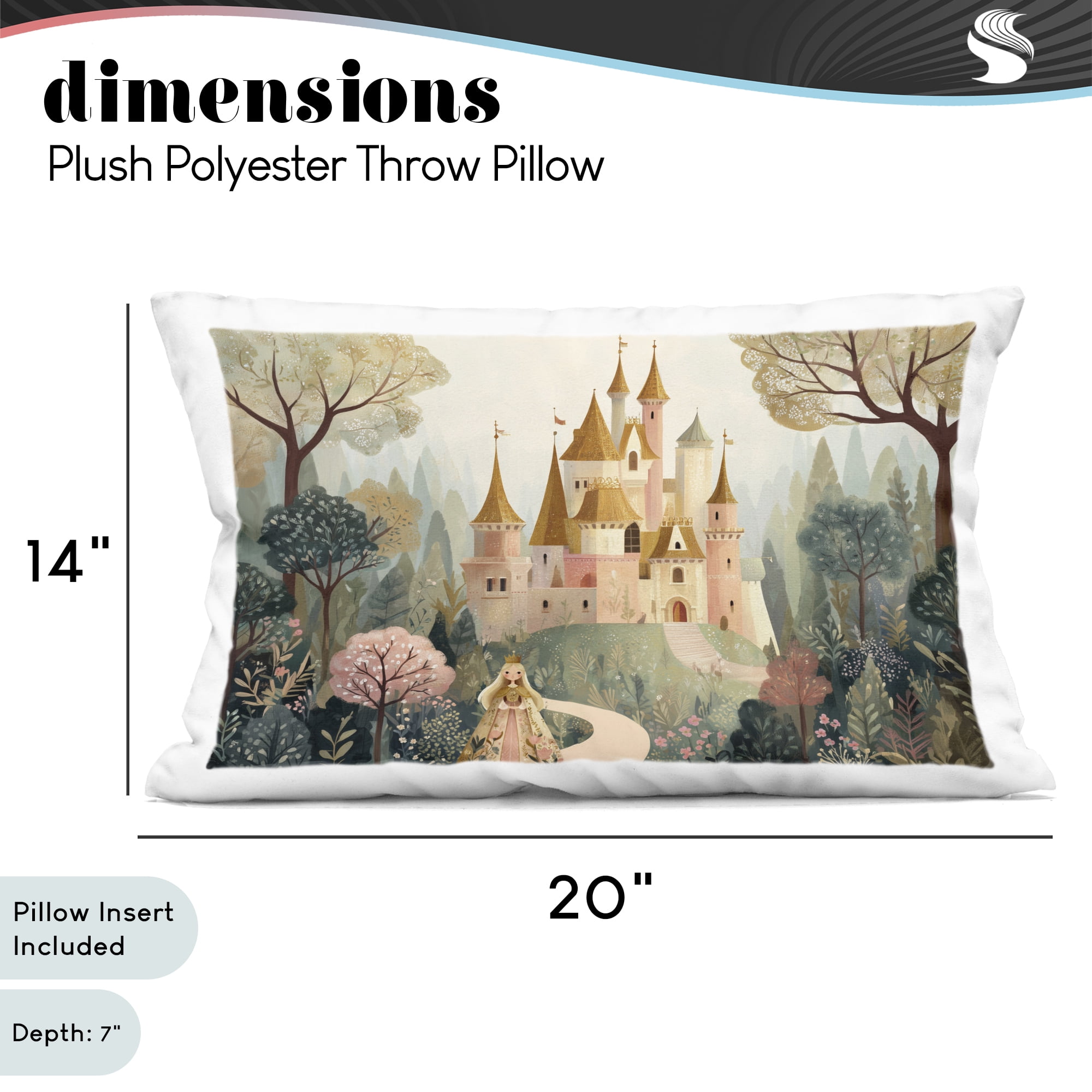 Stupell Industries Whimsical Castle Path Decorative Printed Throw Pillow, design by Christine Simpson Art, 14 x 7 x 20