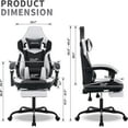 thumbnail image 3 of Gaming Chair with Footrest,High Back Gaming Chairs PVC Leather Ergonomic Office Gamer Chair Adjustable Headrest Lumbar Support Racing Style Video Gaming Chair for Office/Home (Black White), 3 of 9
