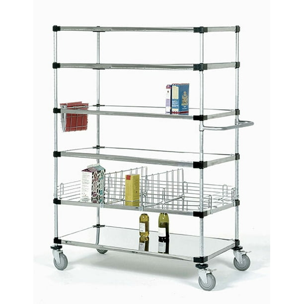 24" Deep x 72" Wide x 69" High 6 Tier Stainless Steel Solid Mobile
