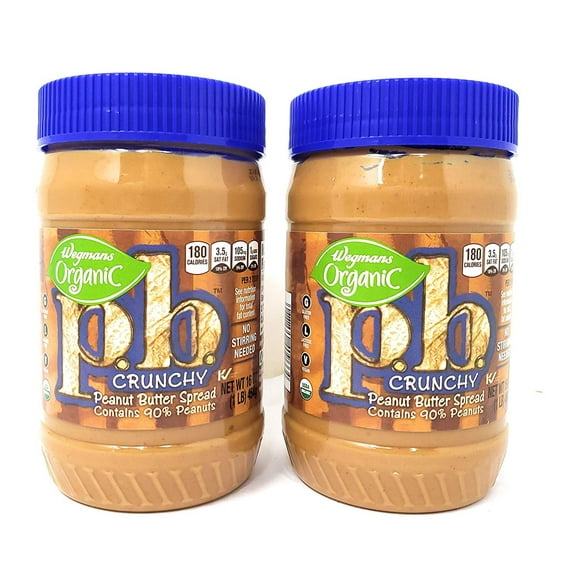 Wegmans Organic Crunchy Peanut Butter Spread 2 Pack, Total of 32fl.oz