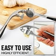 thumbnail image 4 of Premium Garlic Press Set - Rust Proof Professional Garlic Mincer Tool - Easy-Squeeze, Easy-Clean with Soft, Ergonomic Handle - Silicone Garlic Peeler & Brush (Chrome), 4 of 8
