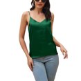 thumbnail image 2 of SAYOO Women Silk Satin Tops Vest Summer Sexy Camis Tank For Ladies Strappy Camisole Top Shirts V-neck Sleeveless Crop Tops Femme Cloth, 2 of 6