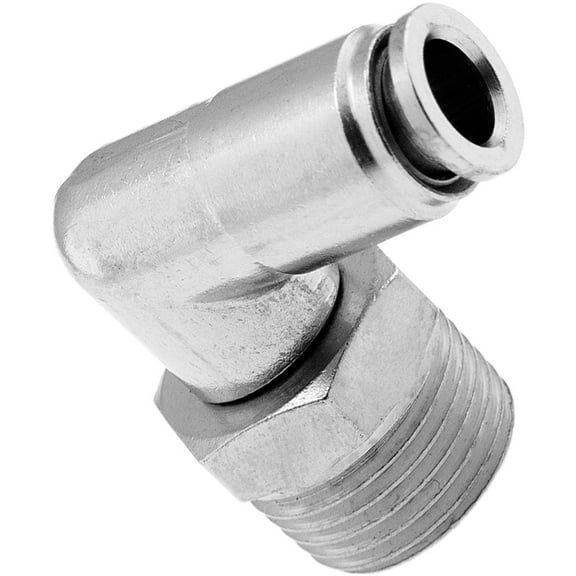 Vixen Air 3/8" NPT Male to Push to Connect (PTC) for 1/4" OD Hose Swivel Elbow VXA2324