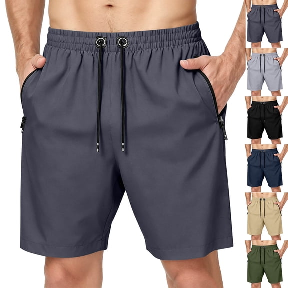 Hearthz L-8XL Mens Quick Dry Shorts Relaxed Fit Breathable Men Athletic Shorts Hiking Camping Shorts Men with Pocket