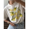 thumbnail image 1 of Women's Casual T-Shirt with Cute Lemon Print - Soft, Stretchy & Machine Washable, Round Neck Short Sleeve Top for All Seasons Tee For Adult, Men, Women, Teen, Teenager, Adolescent, Youth, 1 of 6