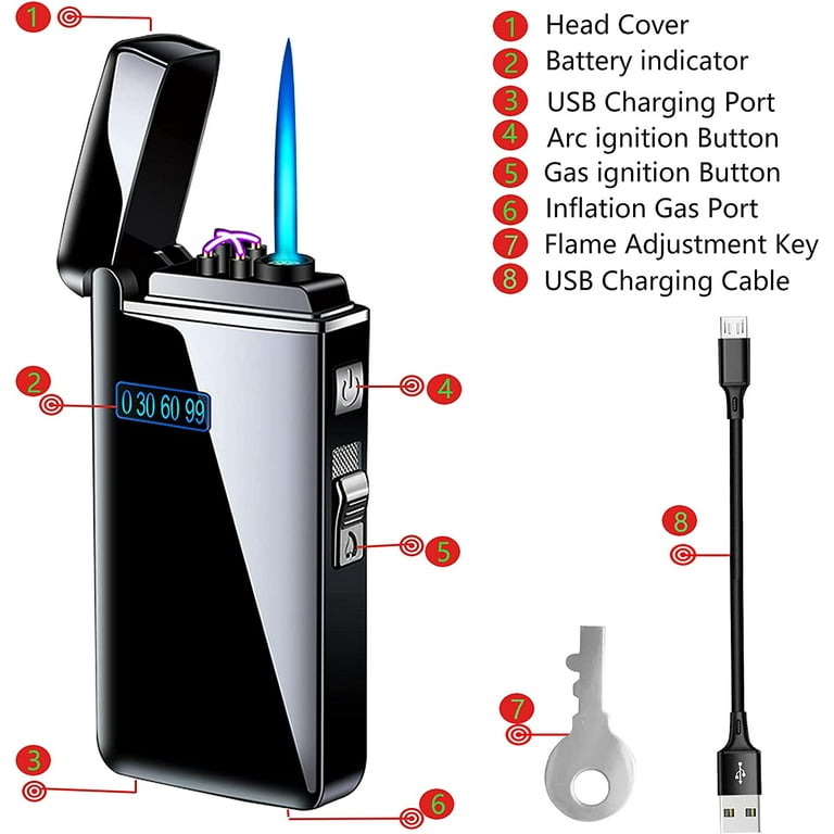 2023 Metal Outdoor Windproof Pulse Dual Arc USB Quick Charge
