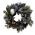 thumbnail image 1 of Skull w/ Butterfly Wreath - 22 inches, 1 of 6