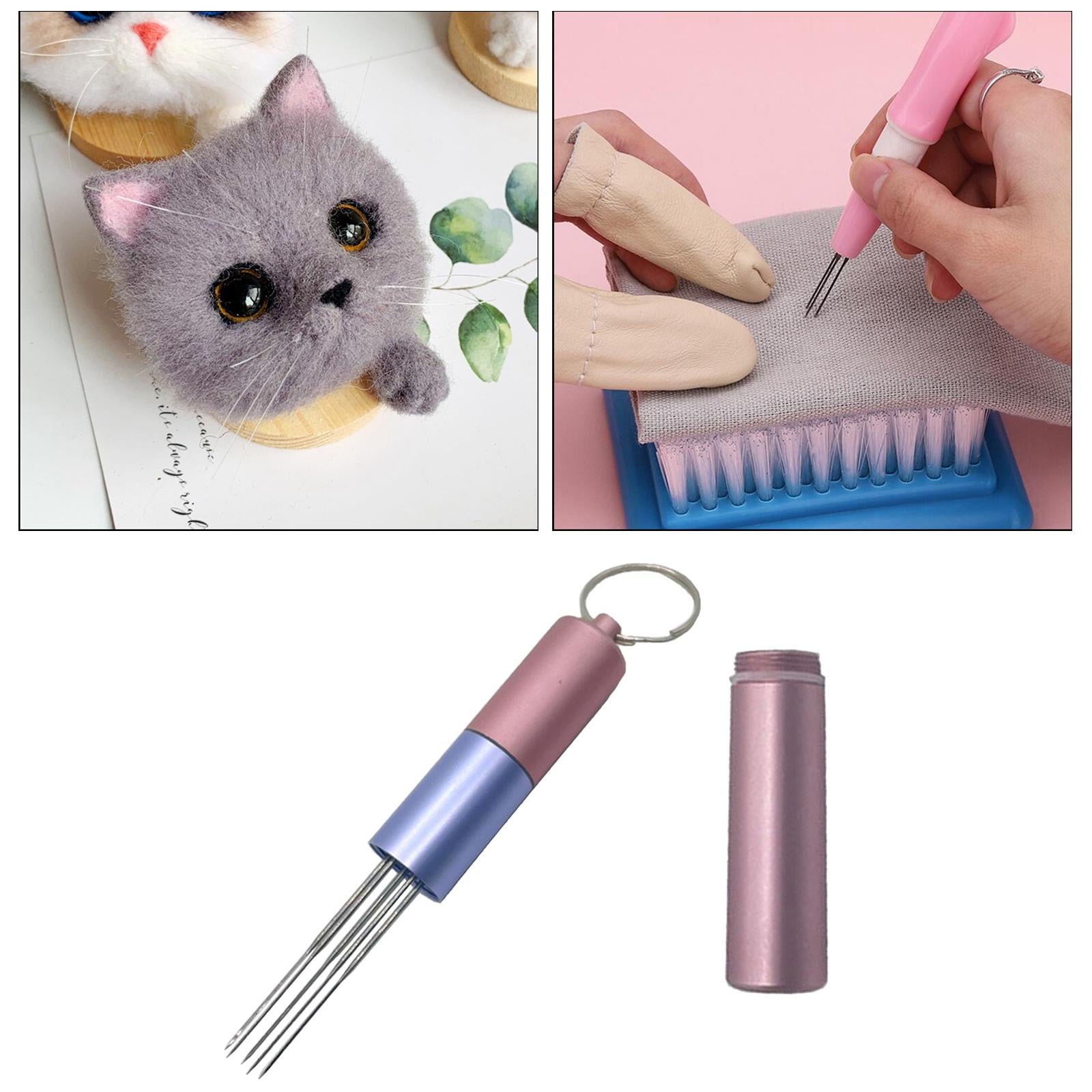 Needle felting Kit beginners (starter kit) Swimmer cat DIY cat Craft set