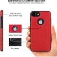 thumbnail image 3 of Unique Design Luxury Leather Business Phone Case for iPhone 7 & iPhone 8 & iPhone SE 2020 (2nd Generation) Anti-Slip Scratch Resistant Ultra Slim Protective Case 4.7” (Red), 3 of 10