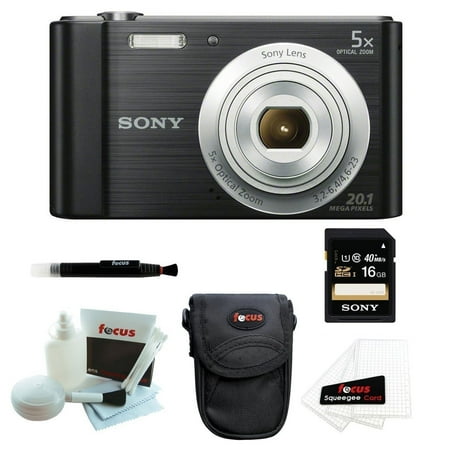 Sony DSCW800/B w/ Standard Medium Digital Camera Case and 16GB SDHC Bundle