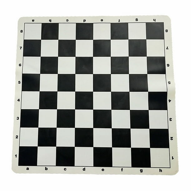 The Original Silicone Tournament Chess Mat - Tablero de 20 pulgadas, Mat Travel Board Game Black