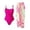 Hot Pink, variant on Two Piece Swimwear High Waist Tankini With Skirt Cover Up Swimming Suits for Women Bathing Suit Poolside Outfit