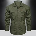 thumbnail image 3 of Spring Cargo Shirts for Men Long Sleeve Casual 100% Cotton High Quality Camisa Military Men's Shirts Brand Clothing Black Blouse, 3 of 6