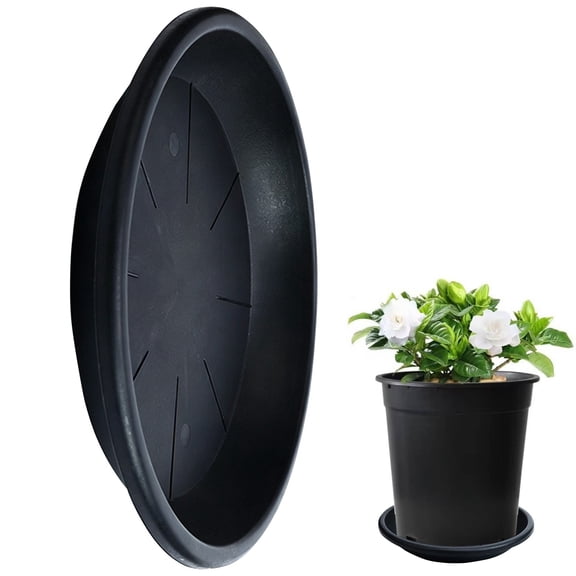 YardChic Plant Saucer, Round Plant Tray Plastic Plant Drip Trays, Durable Plastic Plant Tray, Black Round Plant Pot Saucers, Plant Saucers Water Catcher for Indoor Outdoor Garden Plants, 5.5 Inch