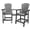 Grey, variant on IdealHouse Outdoor Recycled Poly Adirondack Barstools (Set of 2) with Connecting Tray, Weather-Resistant High Back for Deck, Patio, Backyard, Sea Blue