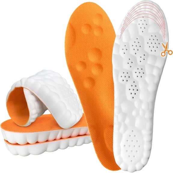 TELOLY Steppers Insoles for Men & Women, 2026 New 4D Memory Foam Cloud Insoles, Comfortable & Breathable Massage Shoe Inserts with Arch Support for Foot Pain & Fatigue