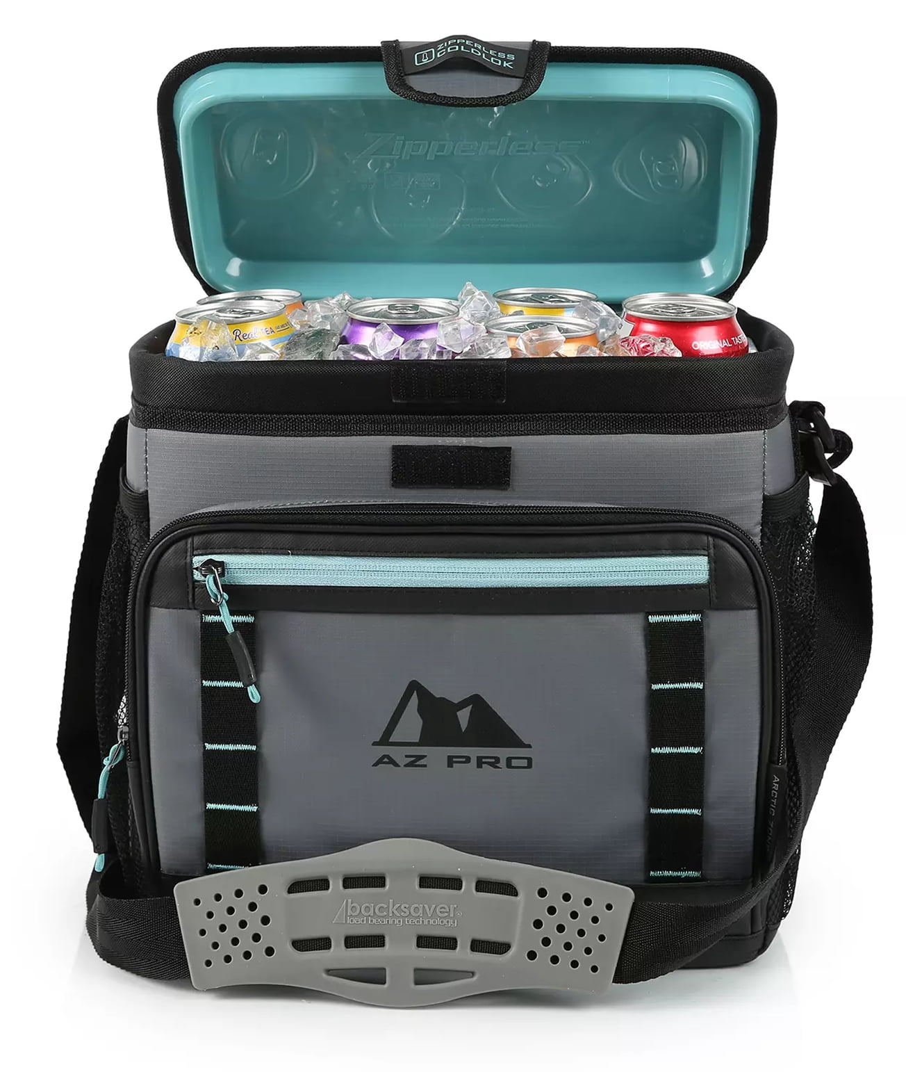 AZ Pro 16-Can Zipperless Flip Open Quick Access Cooler, Gray